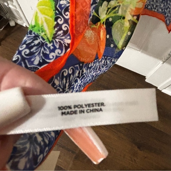 Talbots new polka dot oranges and lemon wrap scarf - Picture 4 of 5